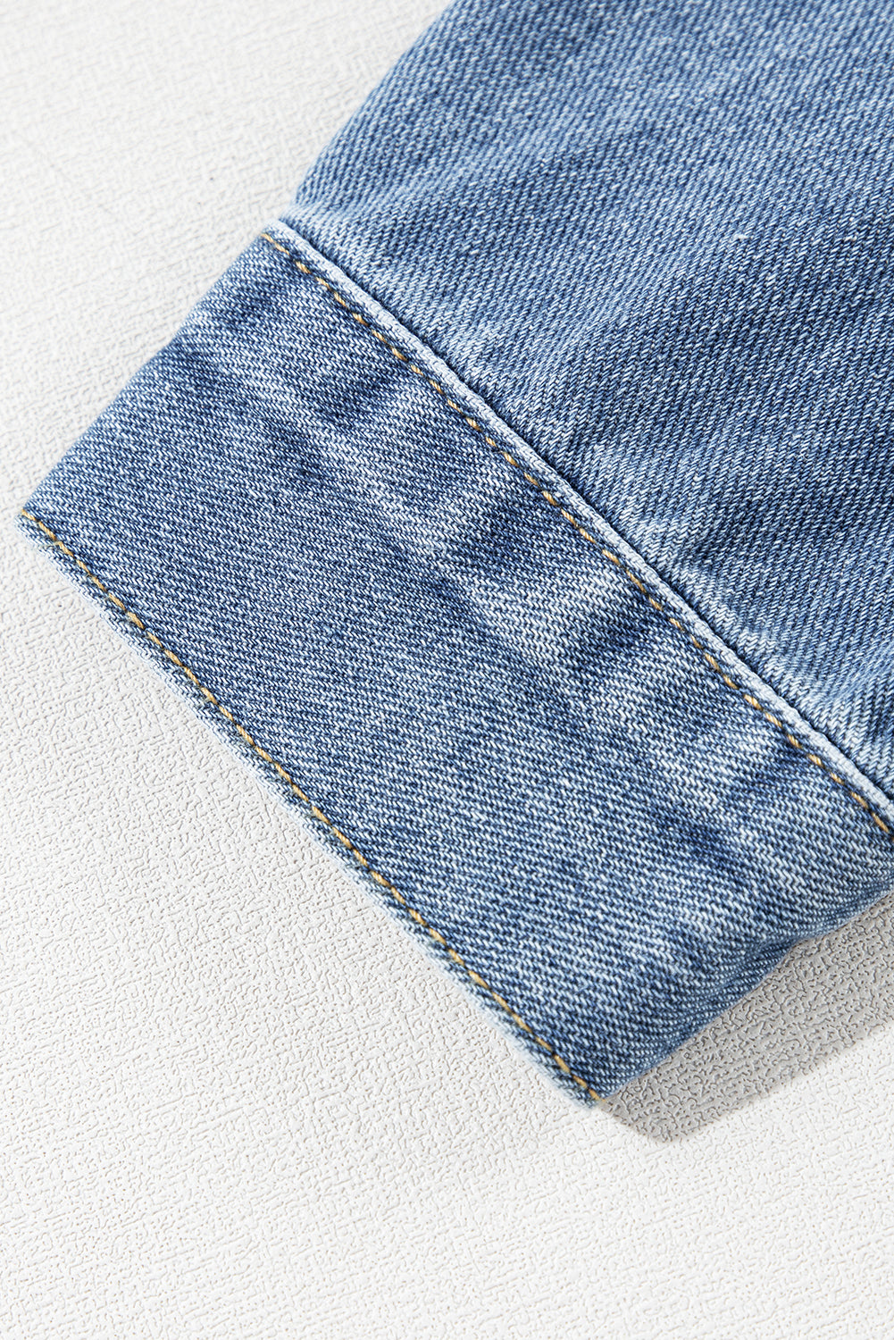 Blue Stripe Washed Oversized Pocketed Denim Jacket
