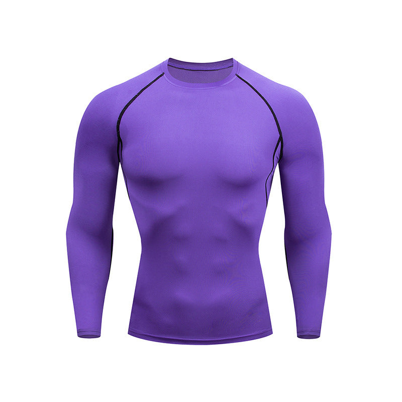 Workout Top Outdoor Sports High Elastic Cycling Training Breathable Tight Colorful Long Sleeve
