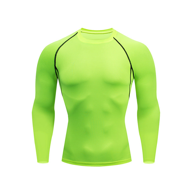 Workout Top Outdoor Sports High Elastic Cycling Training Breathable Tight Colorful Long Sleeve