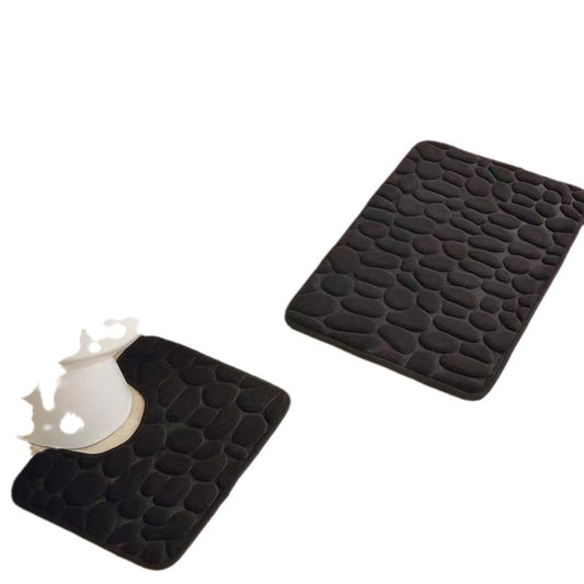 "ComfortZone Memory Foam U-Shaped Floor Mat with Pebble Design - Enhance Your Space with Simplicity and Cushioned Support"